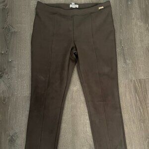 Calvin Klein Brown Faux Suede Fitted Women's Pants Size Large